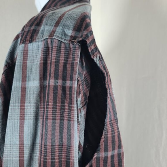 Columbia Men's Brown Blue Plaid Classic Long Sleeve Button-Front Shirt Size L - Picture 5 of 13